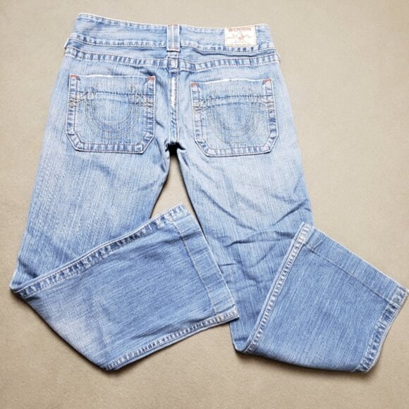 Vintage Y2k True Religion Low Rise Premium Wash Flare Sammy Jeans - Picture 2 of 10